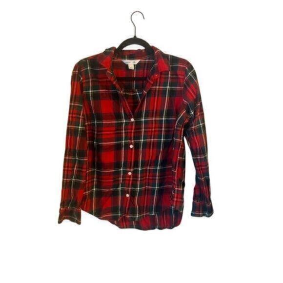Old Navy Red Plaid Button Up Shirt - Picture 1 of 3